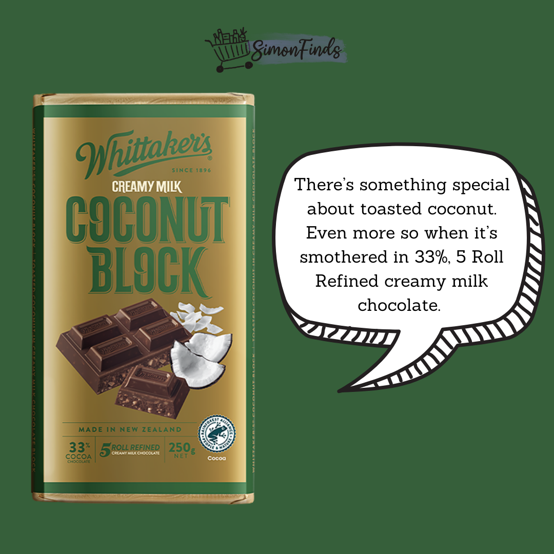 Whittaker's Chocolates - Classic Blocks - Coconut Block