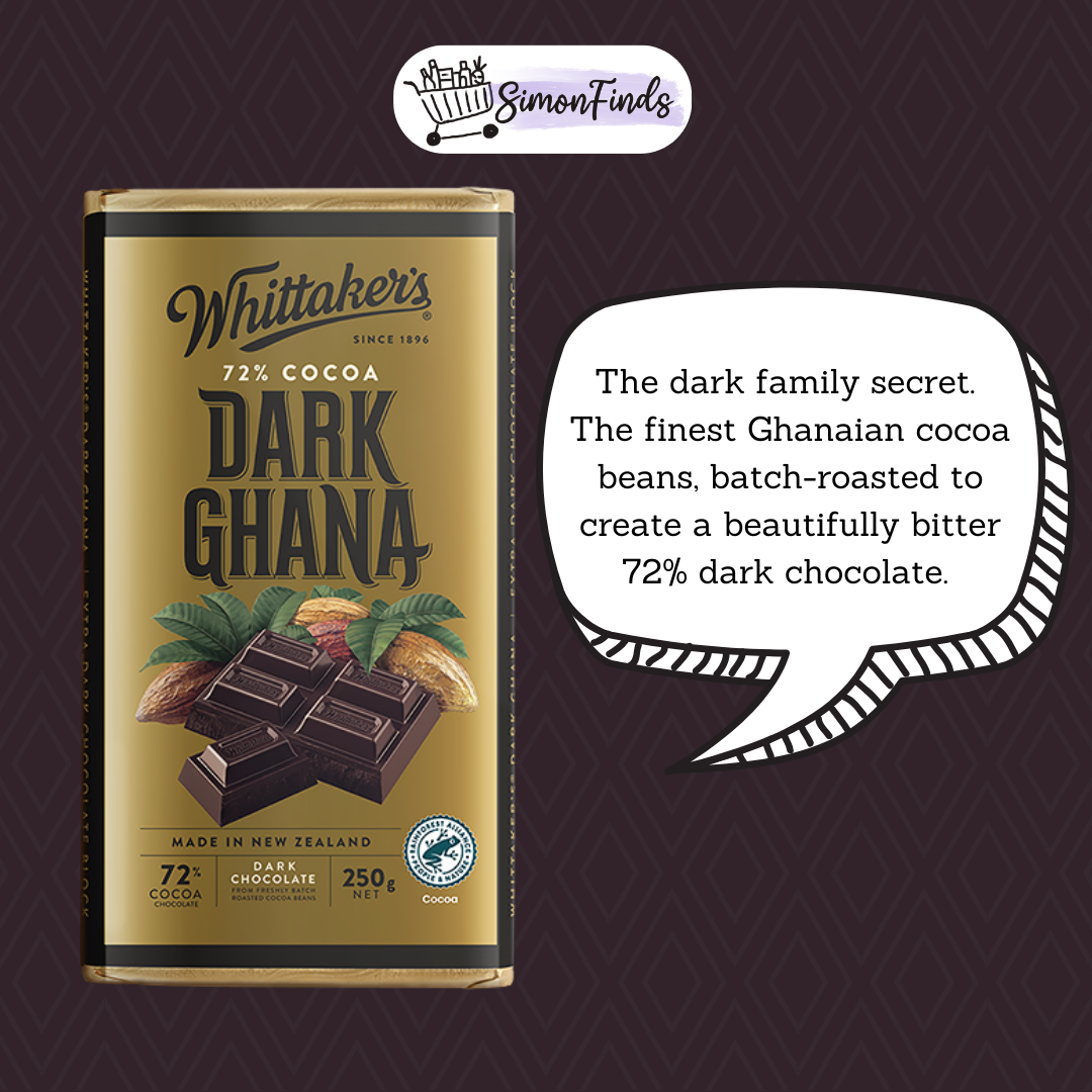 Whittaker's Chocolates - Classic Blocks - Dark Ghana (72% Cocoa)