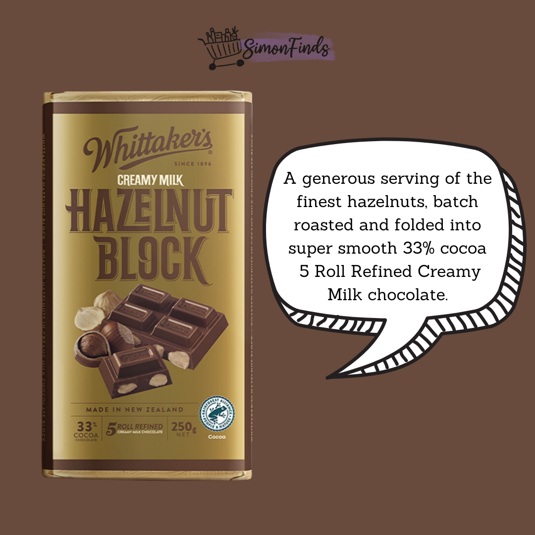 Whittaker's Chocolates - Classic Blocks - Hazelnut