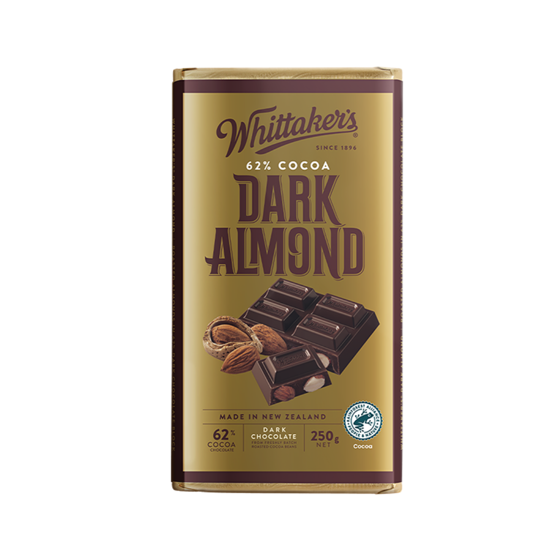 Whittaker's Chocolates - Classic Blocks - Dark Almond (62% Cocoa)