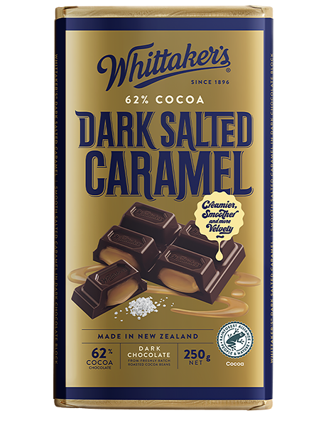 Whittaker's Chocolates - Classic Blocks - Dark Salted Caramel (62% Cocoa)