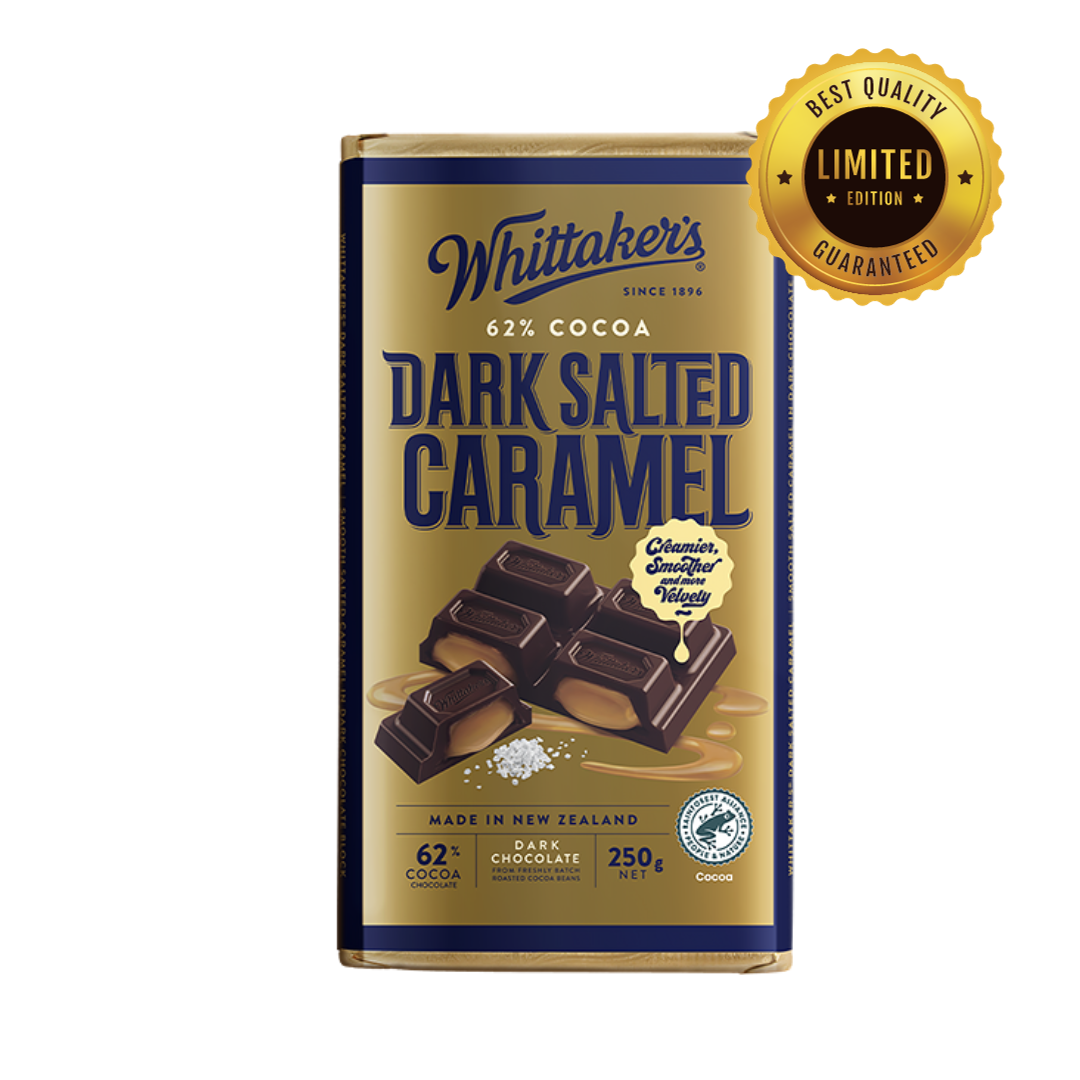 Whittaker's Chocolates - Classic Blocks - Dark Salted Caramel (62% Cocoa)